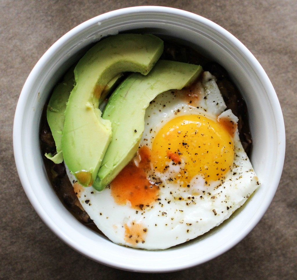 Refried Beans with Avocado & Fried Eggs | Yes to Yolks