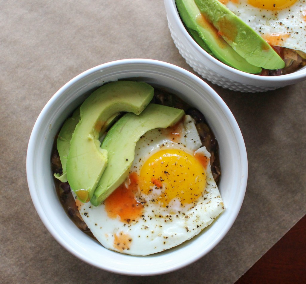 Refried Beans with Avocado & Fried Eggs | Yes to Yolks