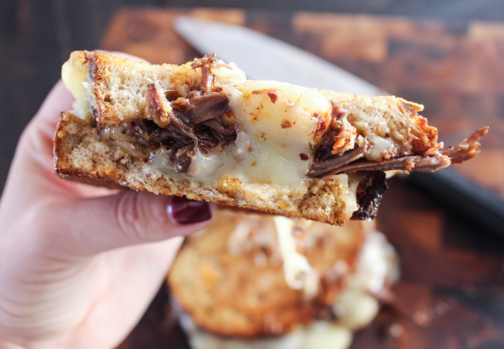 Fontina Grilled Cheese with Braised Short Rib & Brandied Fig Jam | Yes to Yolks