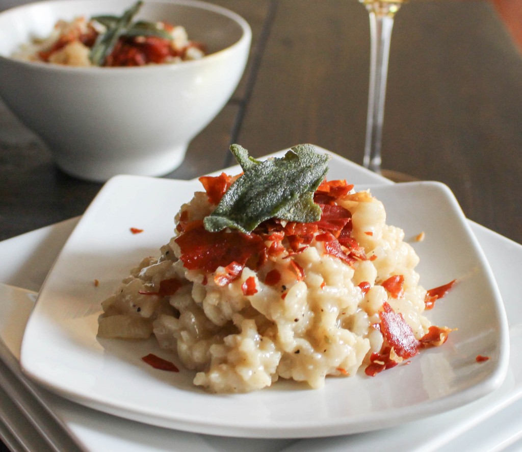 Pear Risotto with Crispy Prosciutto & Fried Sage | Yes to Yolks