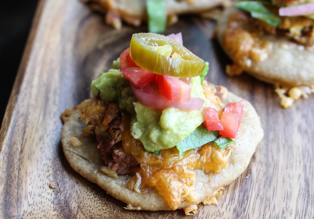 Mini Mexican Pizzas with Spicy Shredded Chicken & Avocado Crema | Yes to Yolks