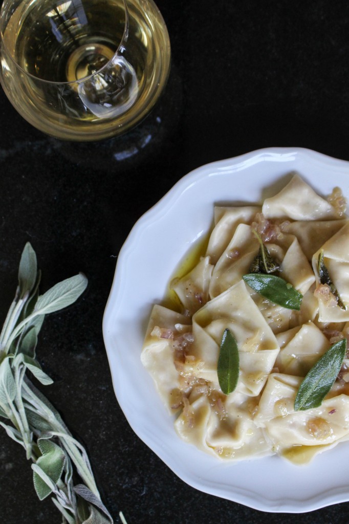 Pear & Cheese Ravioli with Brown Butter Sage Sauce | Yes to Yolks
