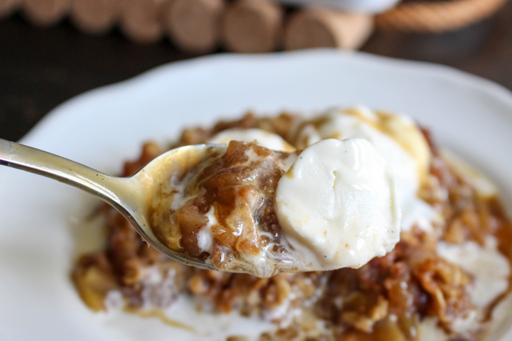 Apple Crisp with Salted Coffee Caramel Sauce | Yes to Yolks