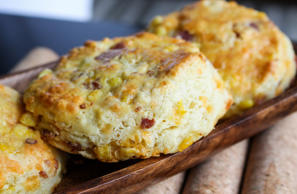 Bacon, Corn, & Cheddar Breakfast Biscuits | Yes to Yolks