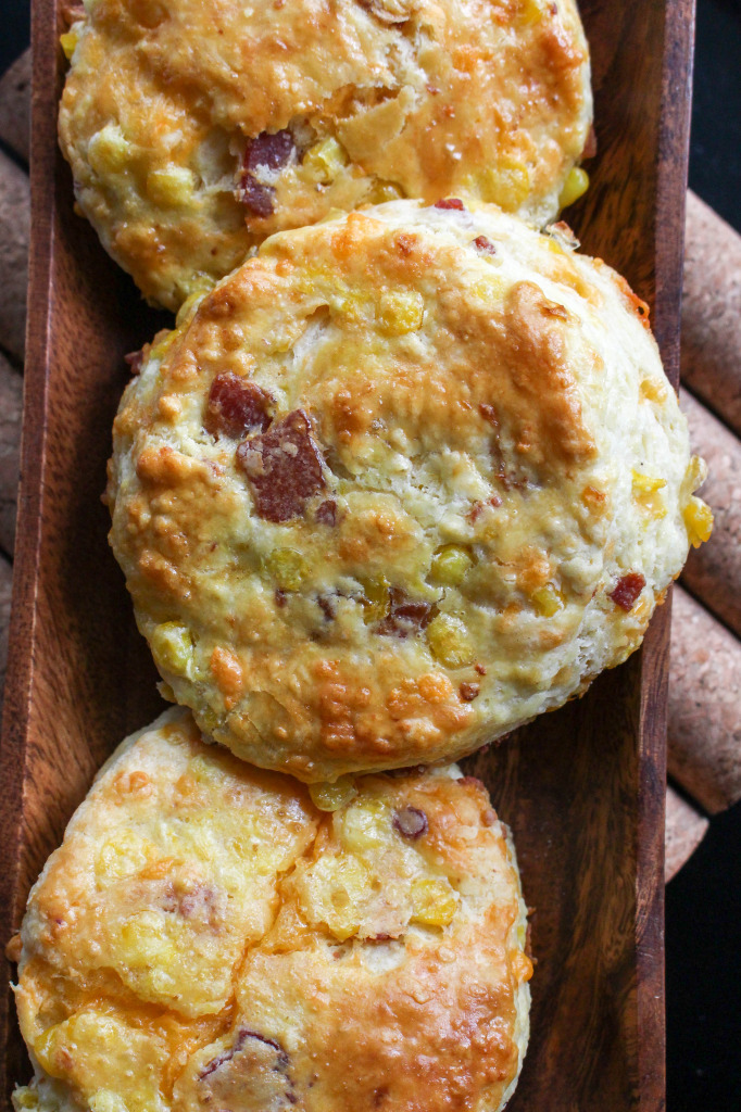 Bacon, Corn, & Cheddar Breakfast Biscuits | Yes to Yolks