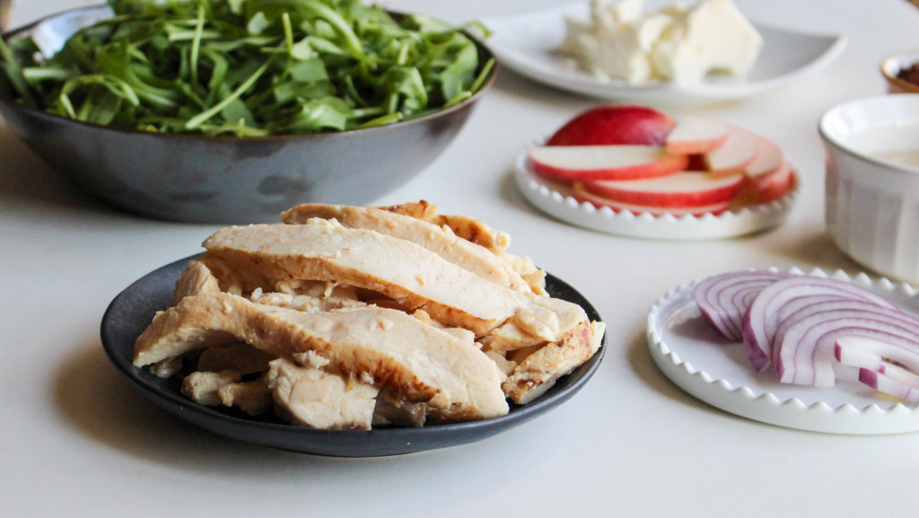Apple-Chicken Salad with Feta & Apple Vinaigrette | Yes to Yolks