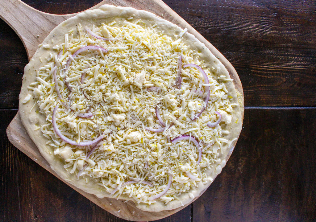 Fontina & Prosciutto Pizza with Lemony Arugula Salad | Yes to Yolks