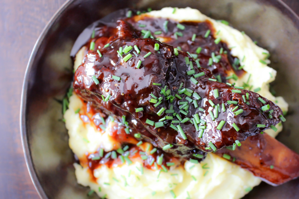 Honeyed Stout-Braised Short Ribs with Wasabi Mashed Potatoes | Yes to Yolks