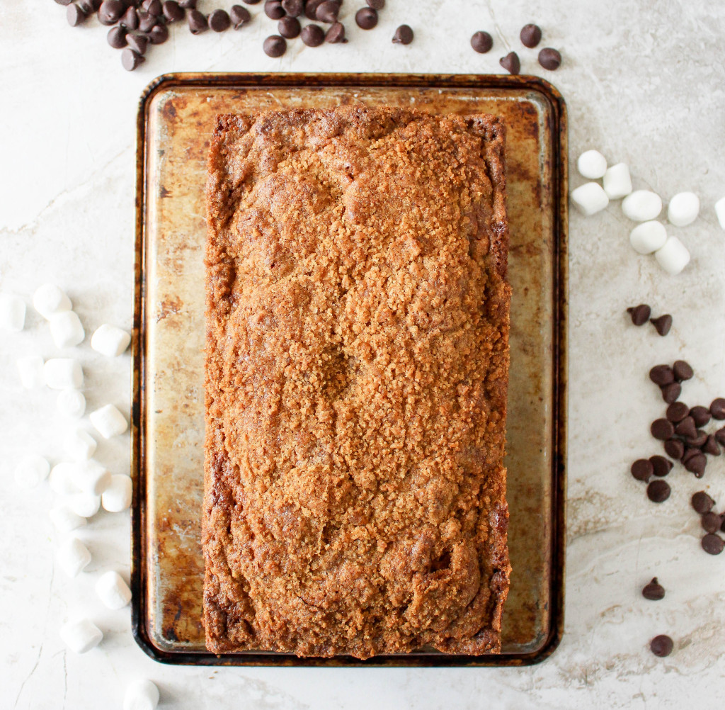 S'mores Quick Bread with Graham Cracker Streusel & Toasted Marshmallows | Yes to Yolks