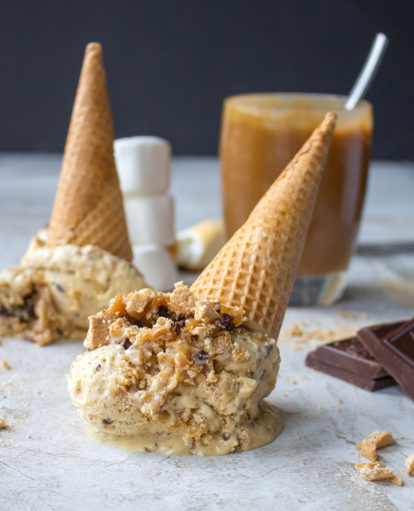 Peanut Butter Caramel S’mores Ice Cream