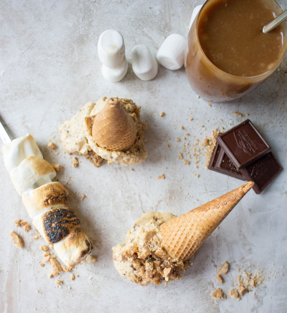 Peanut Butter Caramel S’mores Ice Cream