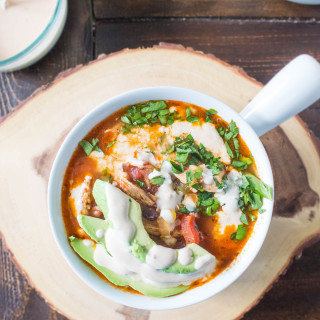 Healthy Mexican Chicken Soup with Chipotle-Lime Crema