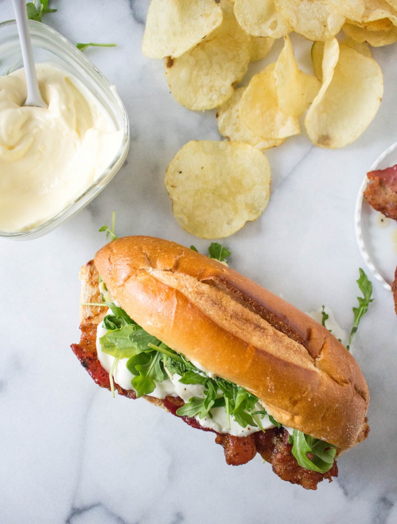 Grilled Chicken Sandwiches with Peppered Bacon & Lemon Aioli | yestoyolks.com