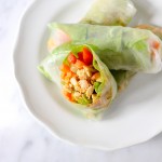 Buffalo Chicken Summer Rolls - a lighter twist on the classic flavors we all know and love! | yestoyolks.com