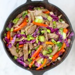 Spicy Coconut Beef & Bok Choy Stir Fry | yestoyolks.com