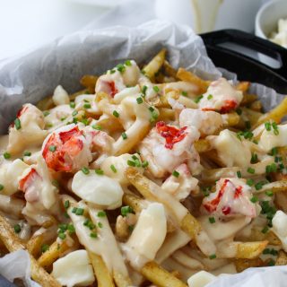 Lobster Poutine with Brown Butter Cheese Sauce