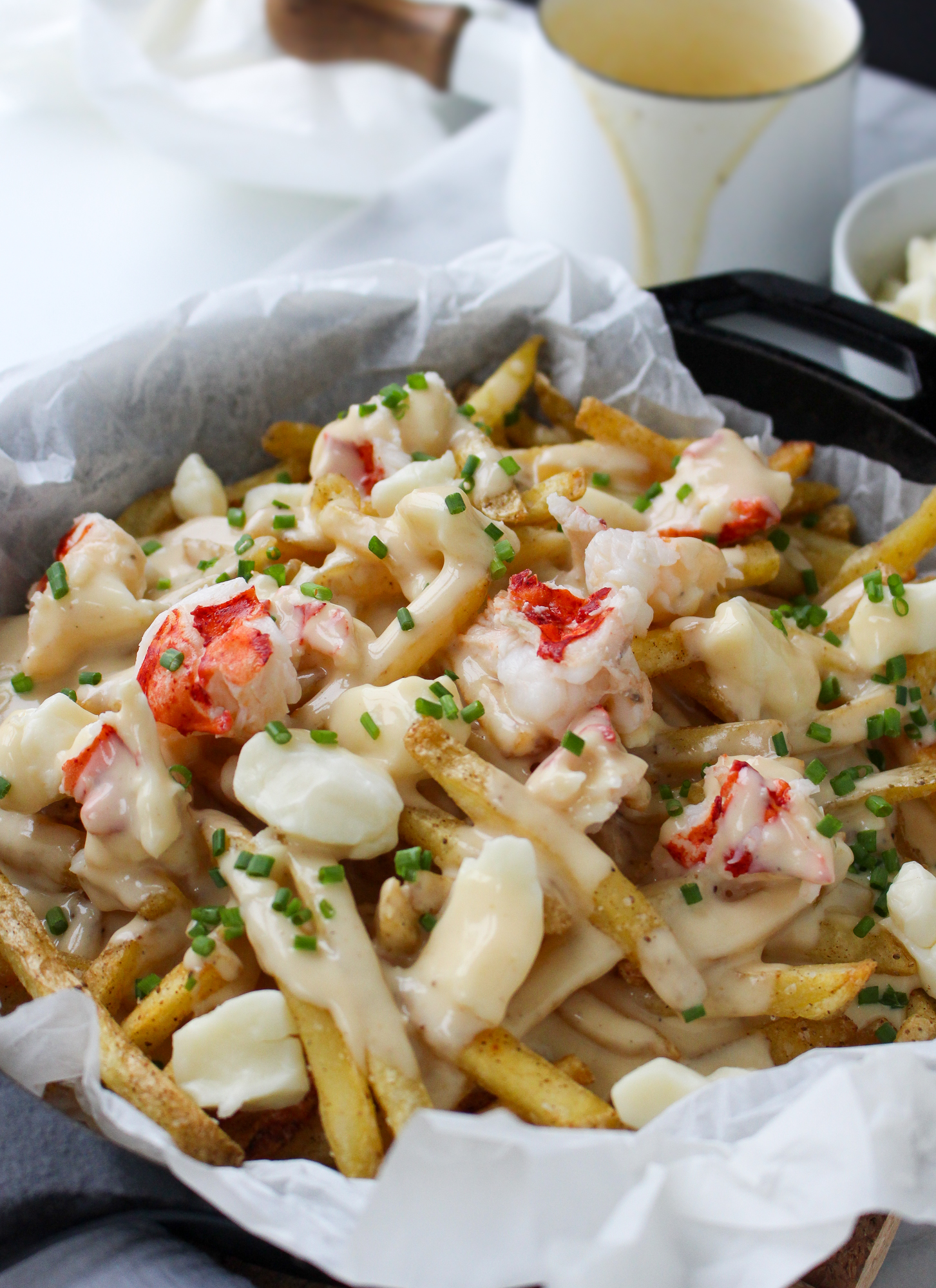 Lobster Poutine with Brown Butter Cheese Sauce - Yes to Yolks