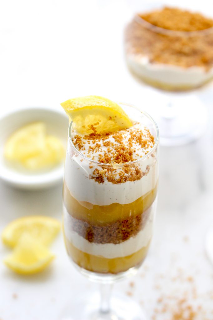 Mini Lemon Meringue Pie Parfaits (with marshmallow meringue!) | yestoyolks.com