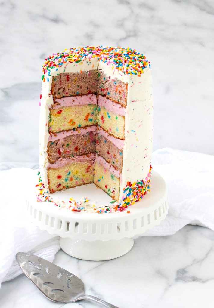 Mixed Berry Confetti Layer Cake | yestoyolks.com