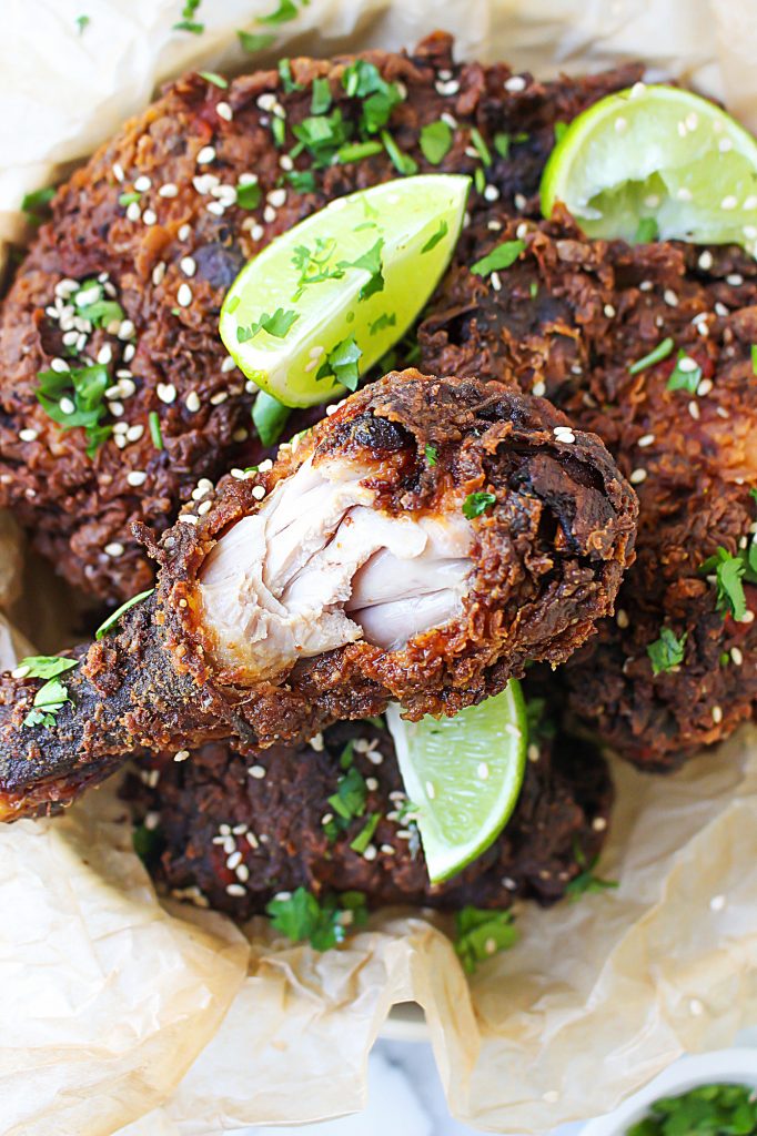 Thai Buttermilk Fried Chicken with Spicy Coconut Dipping Sauce | yestoyolks.com
