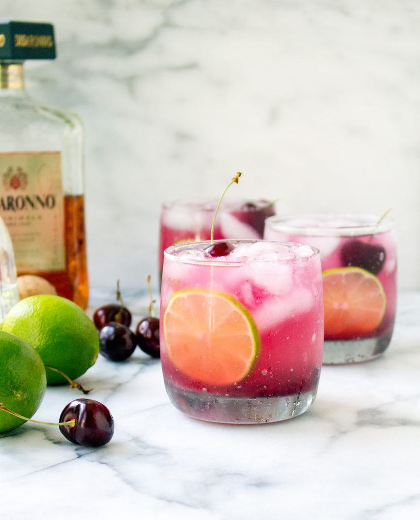 Fresh Cherry Amaretto Margaritas | yestoyolks.com