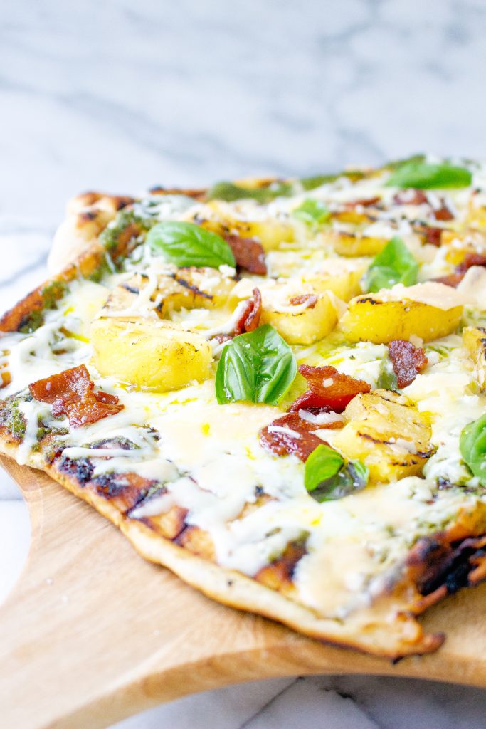 Grilled Pineapple Pizza with Bacon & Pesto