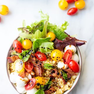 Caprese Rice & Lentil Bowls with Bacon