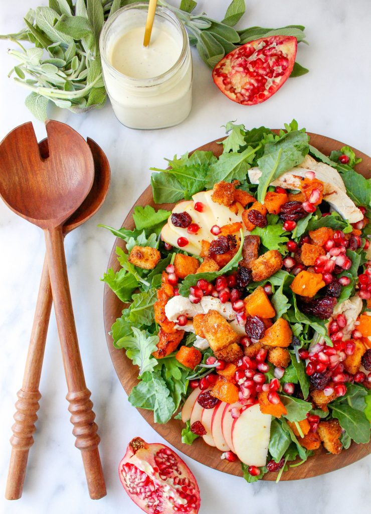 Autumn Harvest Salad with Creamy Parmesan-Sage Dressing