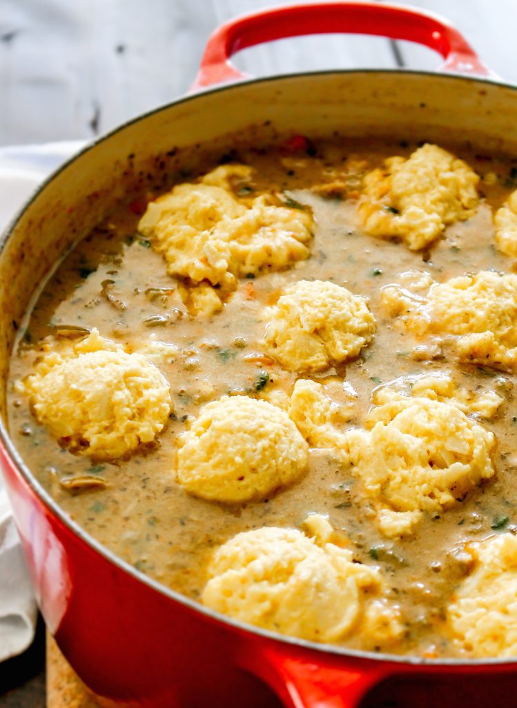 Braised Marsala Pork Stew with Cheddar Cornmeal Biscuits