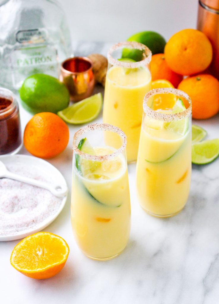 Clementine Creamsicle Margaritas with Chili Salt