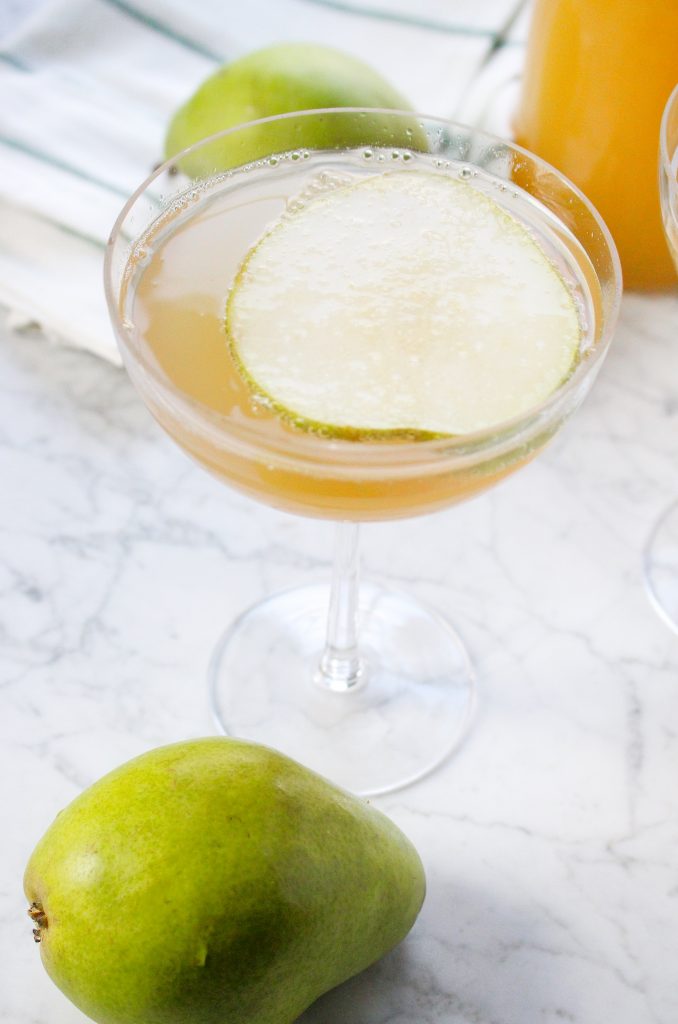Pear Elderflower Champagne Cocktails