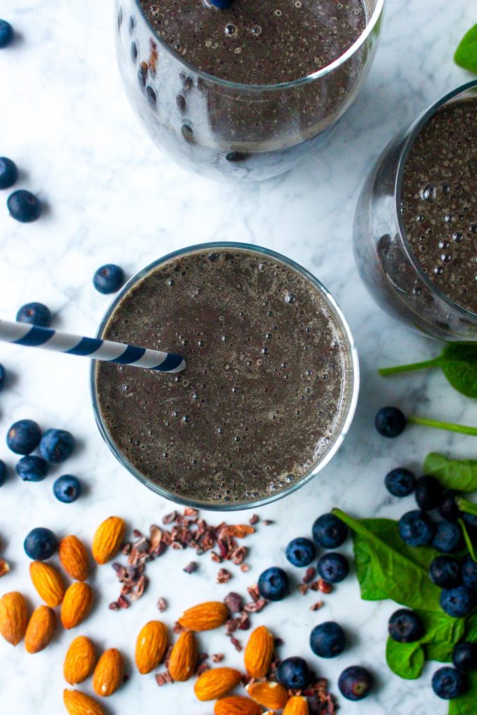 Chocolate Blueberry Superfood Smoothie
