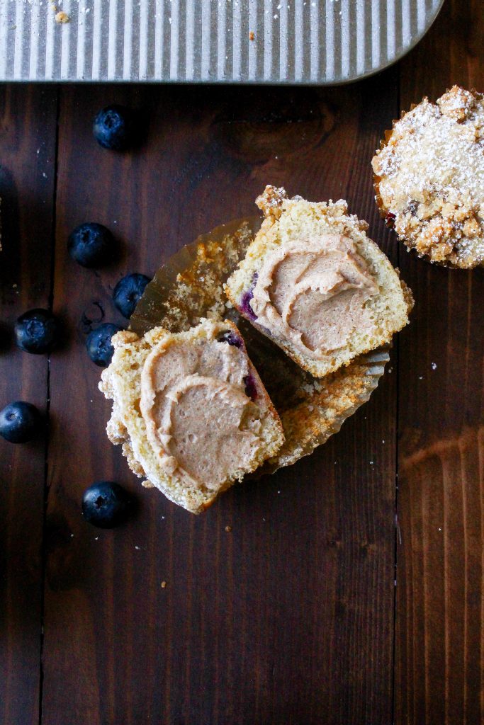 Blueberry Coffee Cake Muffins with Sweet Chai Butter
