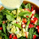 Israeli Couscous Salad with Strawberries, Snap Peas, & Lemon Poppy Seed Dressing