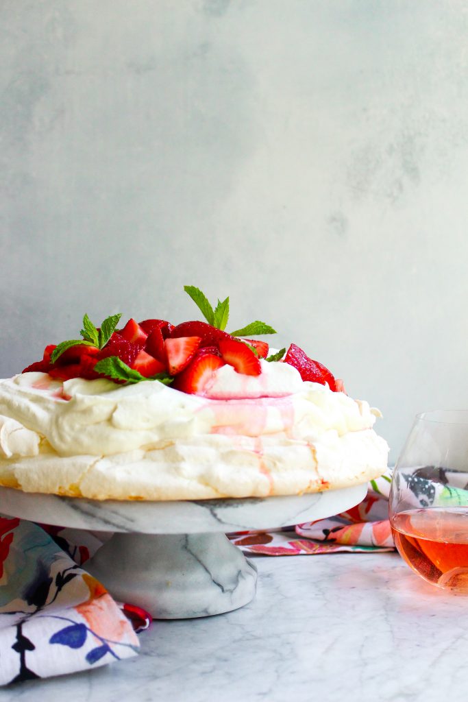 Strawberries & Rosé Pavlova