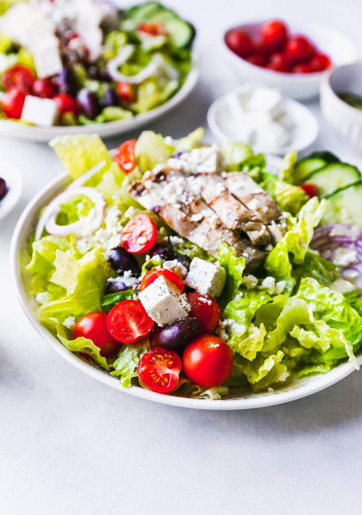 My Favorite Greek Salad with Pepperoncini Vinaigrette