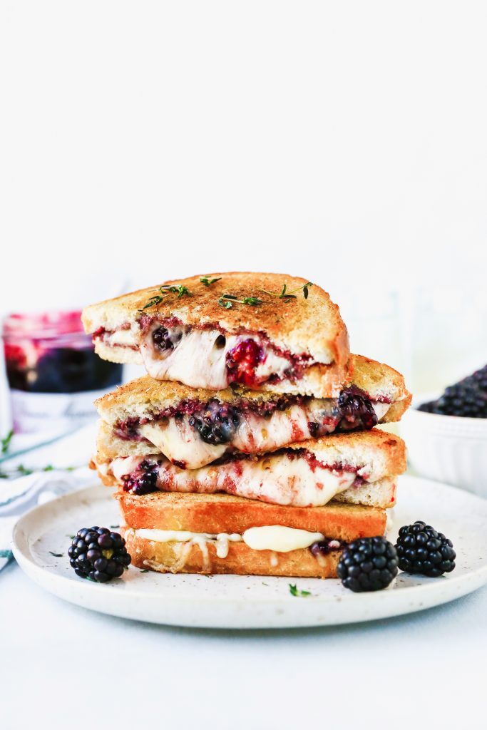 Fontina & Blackberry Grilled Cheese with Thyme Butter