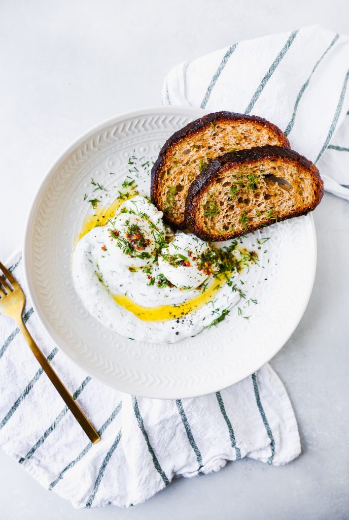 Turkish Eggs with Garlicky Yogurt & Spiced Butter
