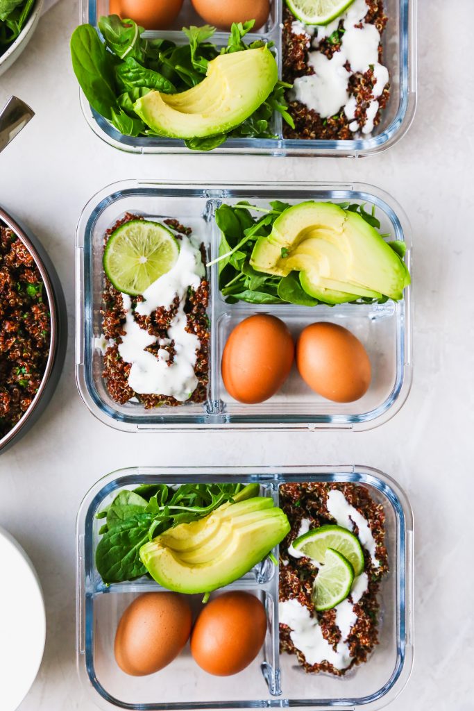 Meal Prep Quinoa & Greens Bowls with Eggs