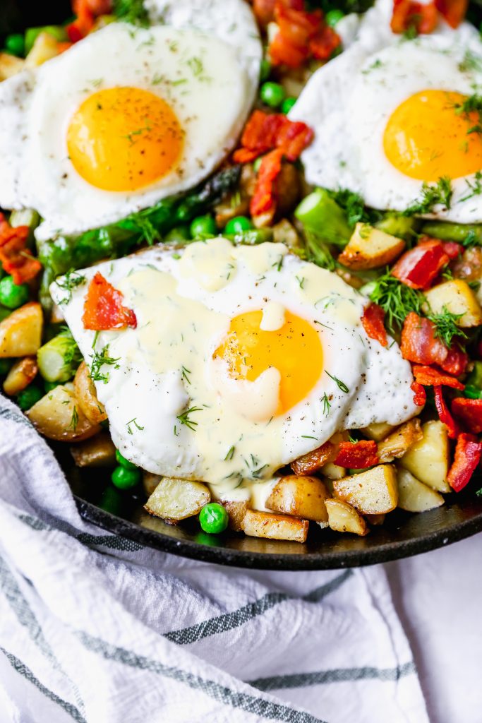Spring Hash with Eggs & Dill Hollandaise