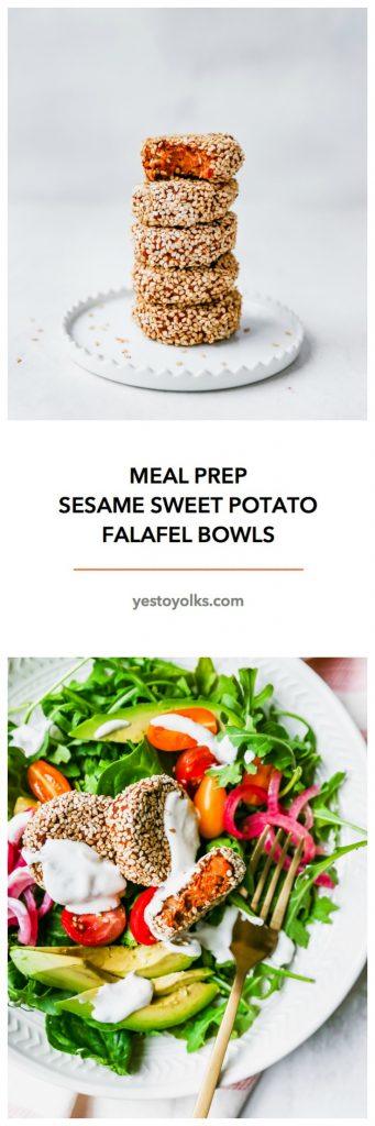 Meal Prep Sesame-Sweet Potato Falafel Bowls