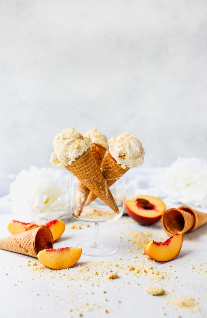 Peaches & Cream Ice Cream with Cookie Crumble