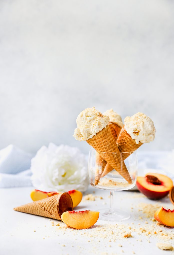 Peaches & Cream Ice Cream with Cookie Crumble