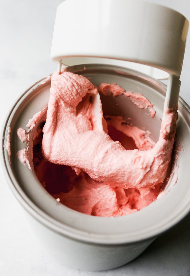 Strawberry Lemonade Mascarpone Sorbet - Yes to Yolks