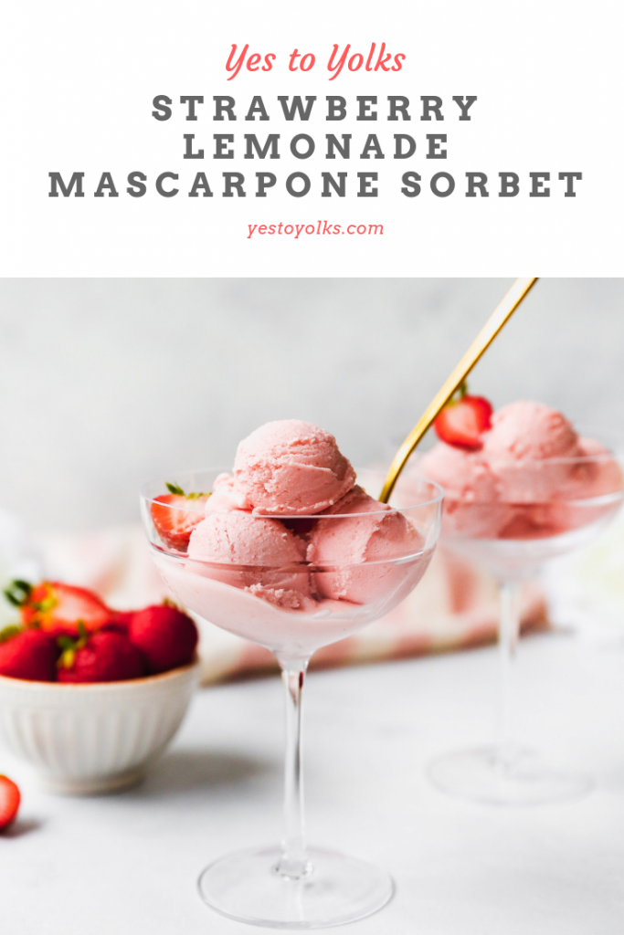 Strawberry Lemonade Mascarpone Sorbet