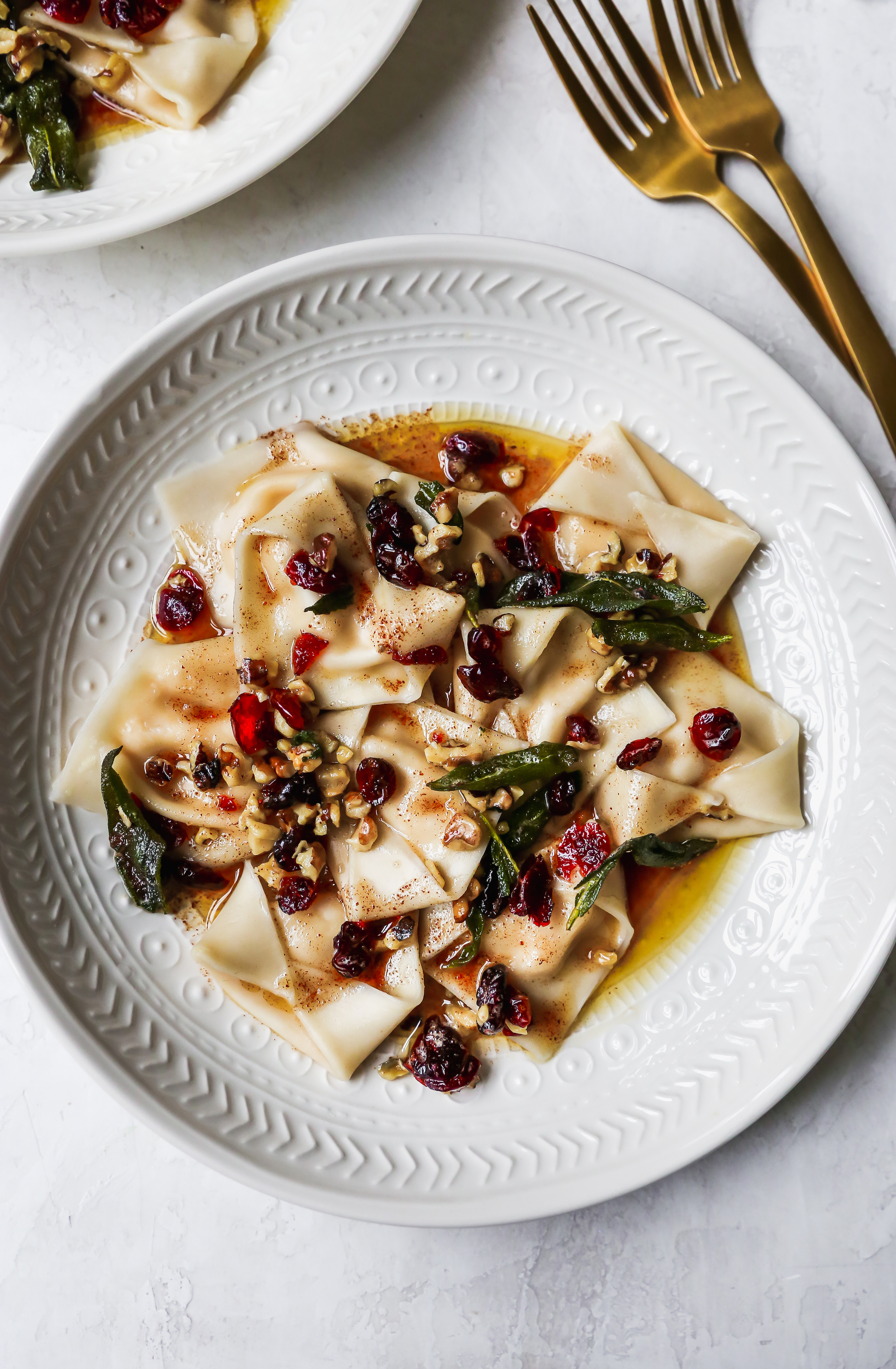 Butternut Squash Ravioli with Brown Butter Sauce, Cranberries ...