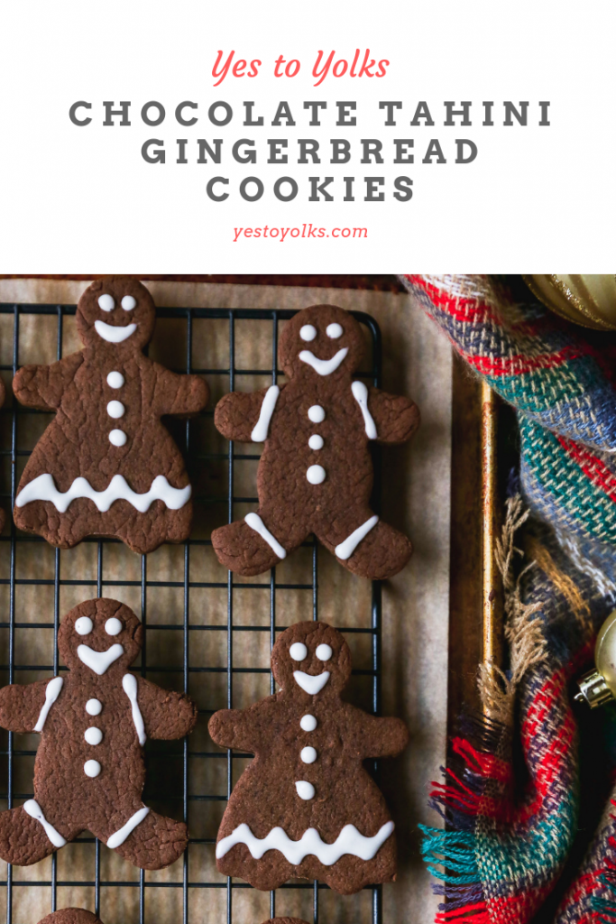 Chocolate Tahini Gingerbread Cookies