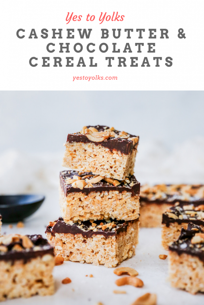 Cashew Butter & Chocolate Cereal Treats