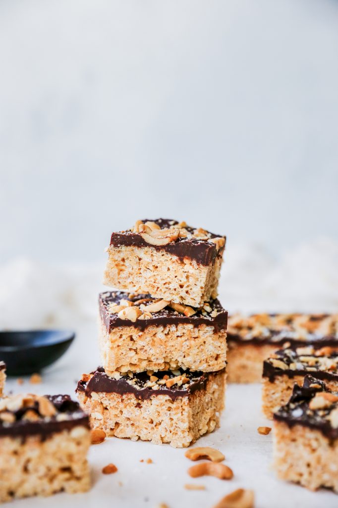 Cashew Butter & Chocolate Cereal Treats