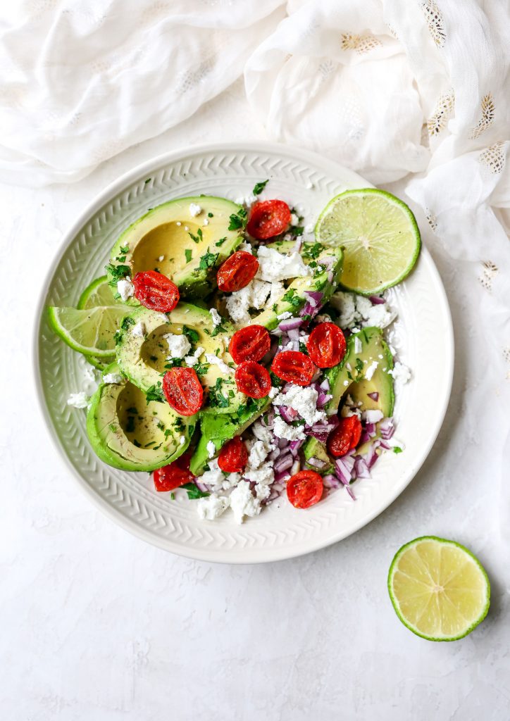 Guacamole with Goat Cheese, Roasted Tomatoes, & Pistachios